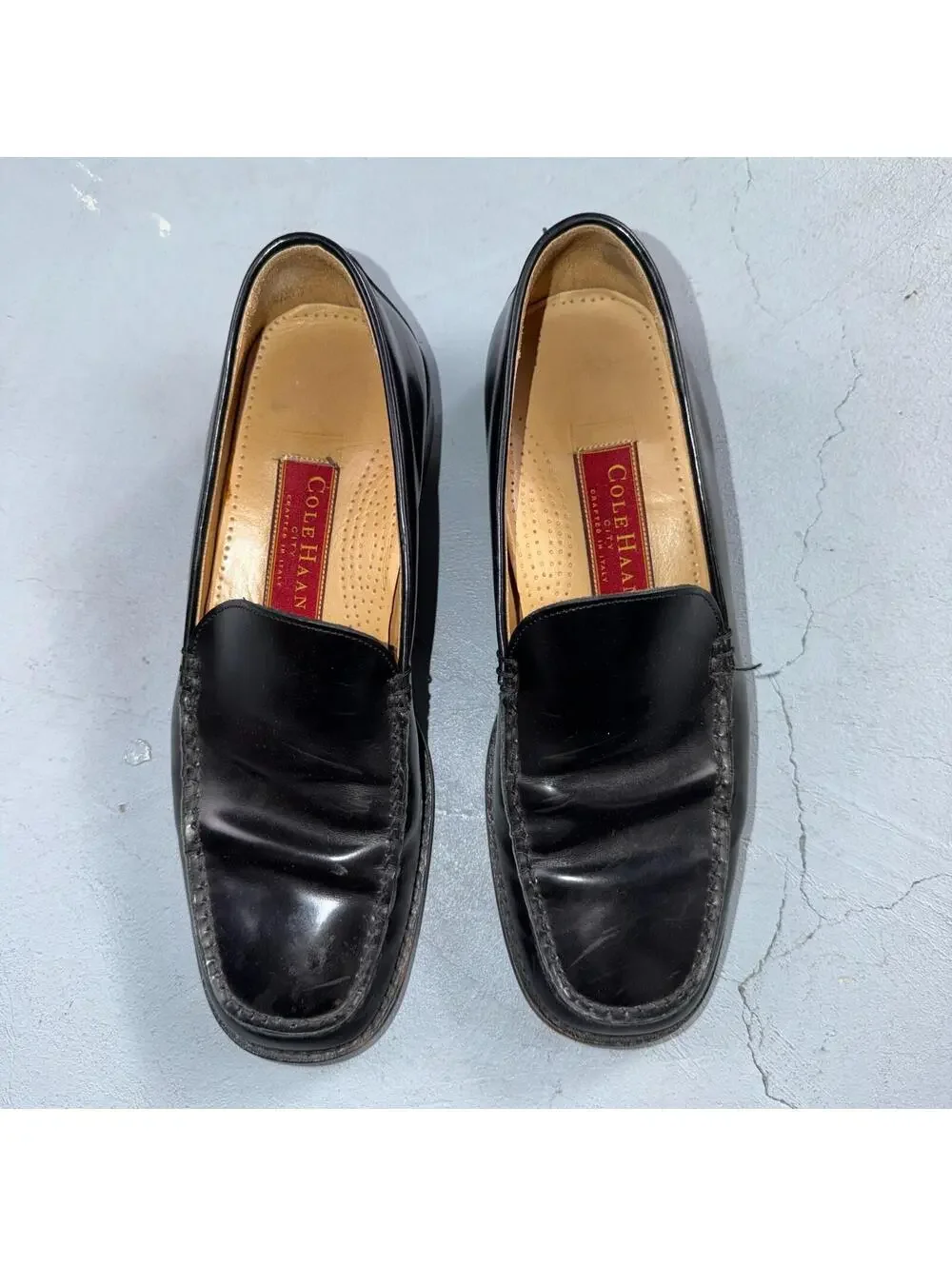 Cole Haan Italy Black Leather Kiltie Italian Loafer Men's 8M VGUC VTG 90s Shoes
